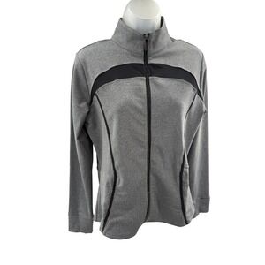 Tail Activewear Womens Gray Full Zip Mesh Back Athletic Golf Jacket Size Medium